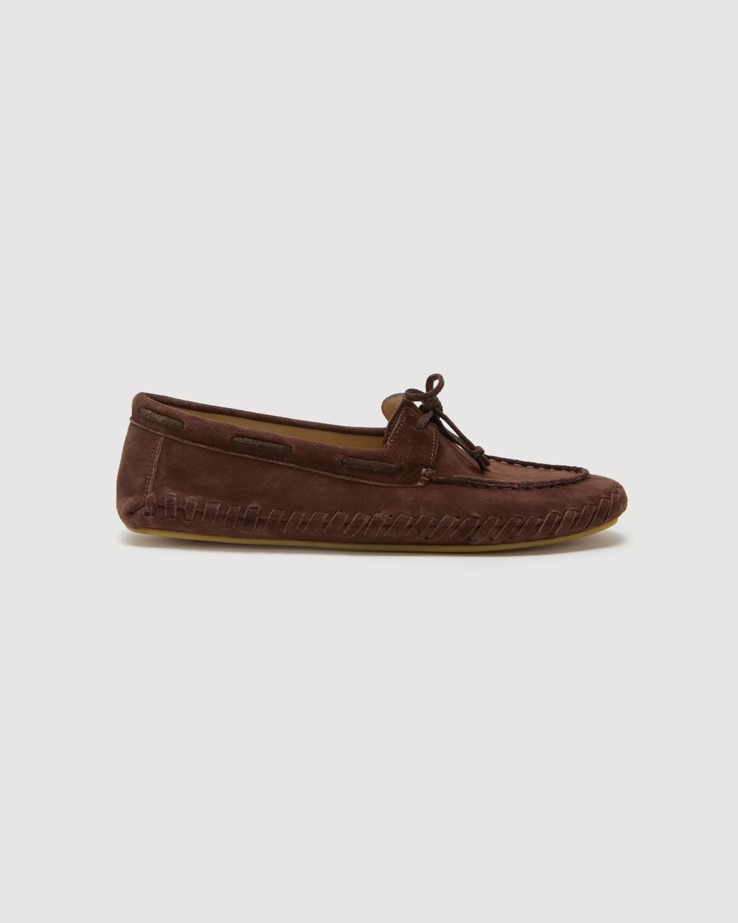 Suede driver moccasin with bow detail